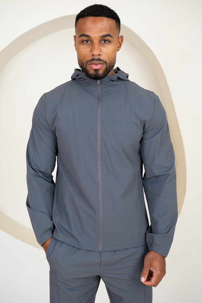 Premium Technical Windbreaker Jacket - Charcoal