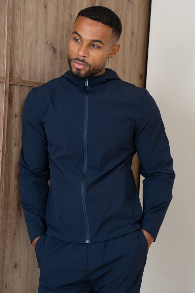 Premium Technical Windbreaker Jacket - Navy