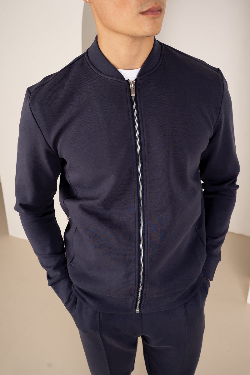 Soft Scuba Bomber Jacket - Navy