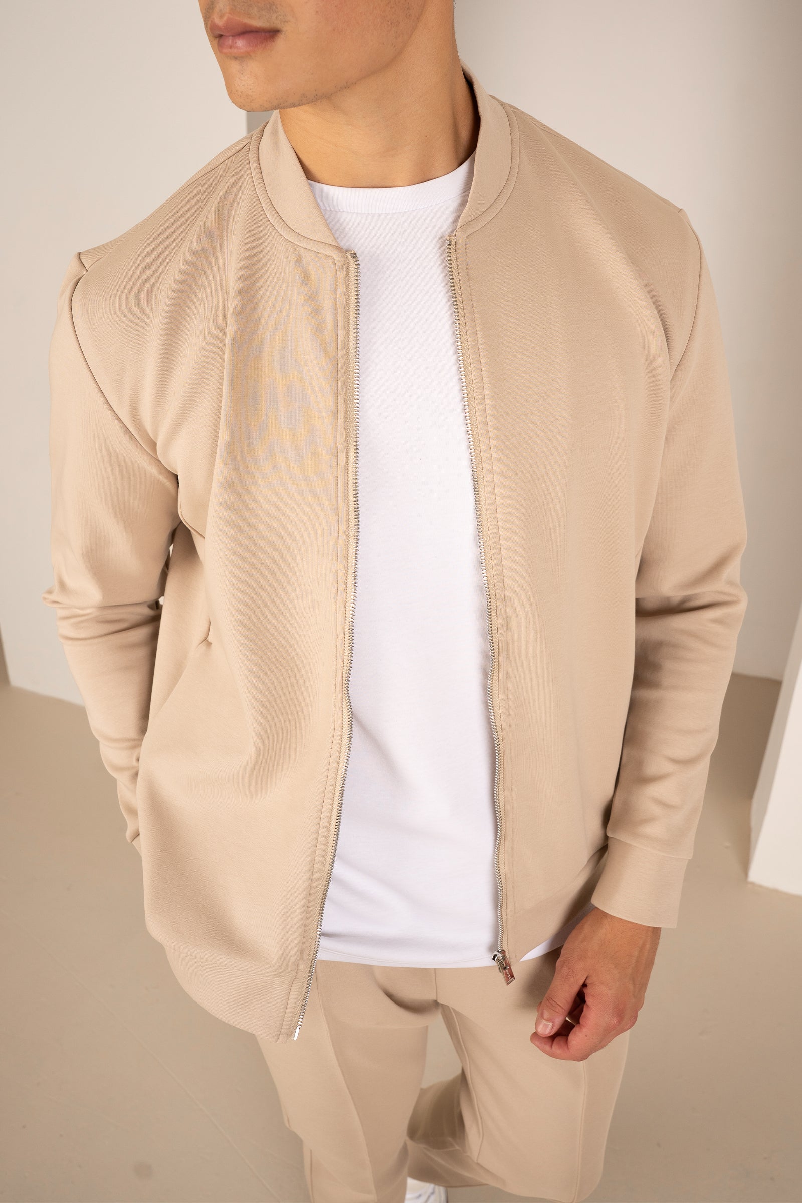 Soft Scuba Bomber Jacket - Stone