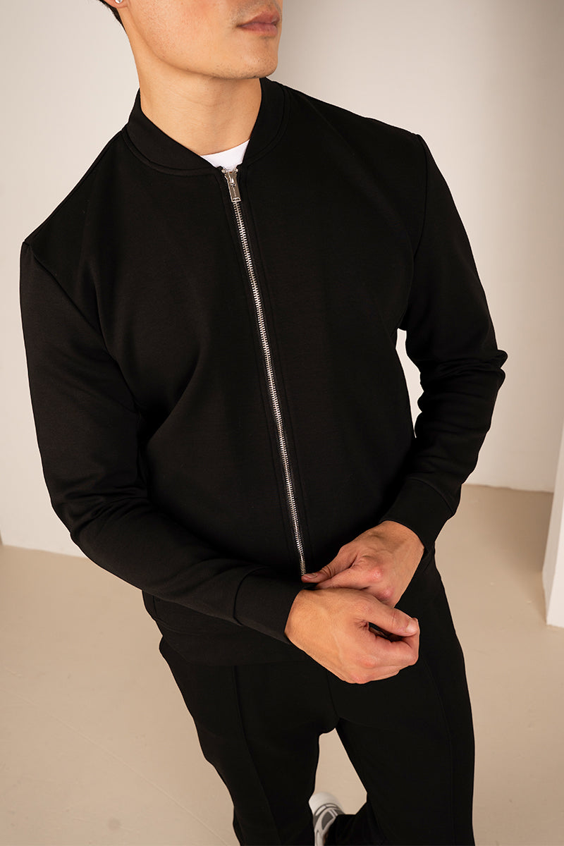 Soft Scuba Bomber Jacket - Black