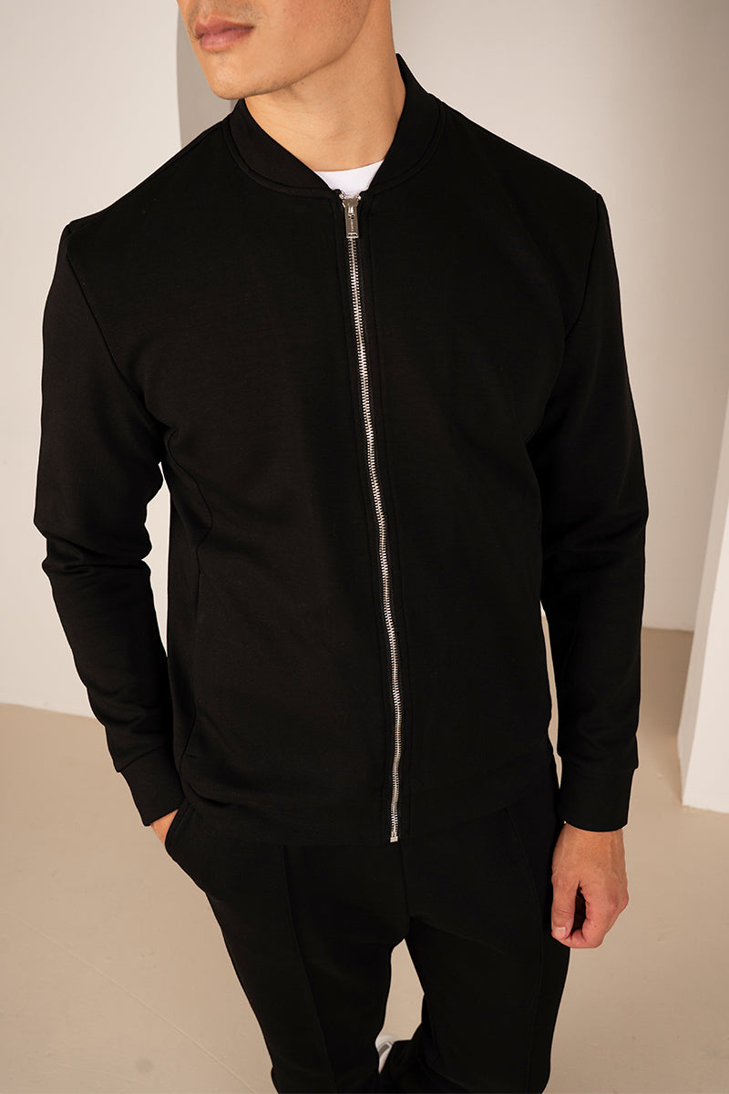 Soft Scuba Bomber Jacket - Black