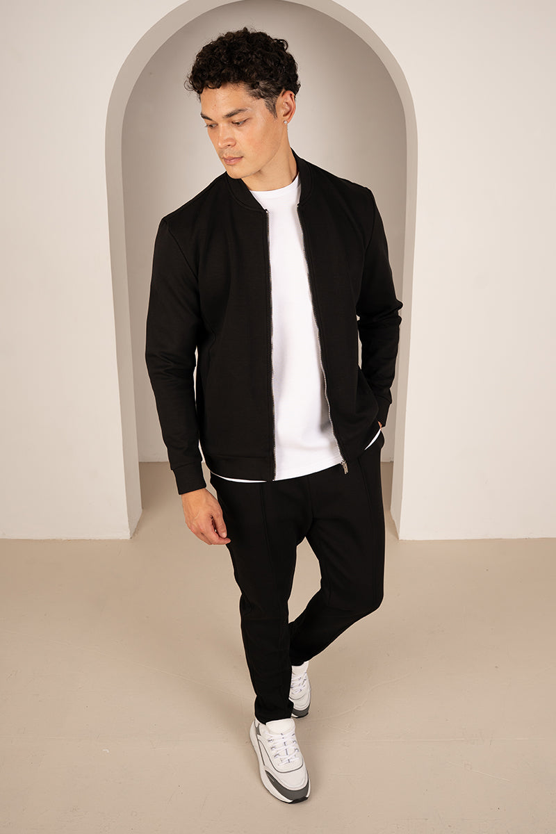 Soft Scuba Bomber Jacket - Black