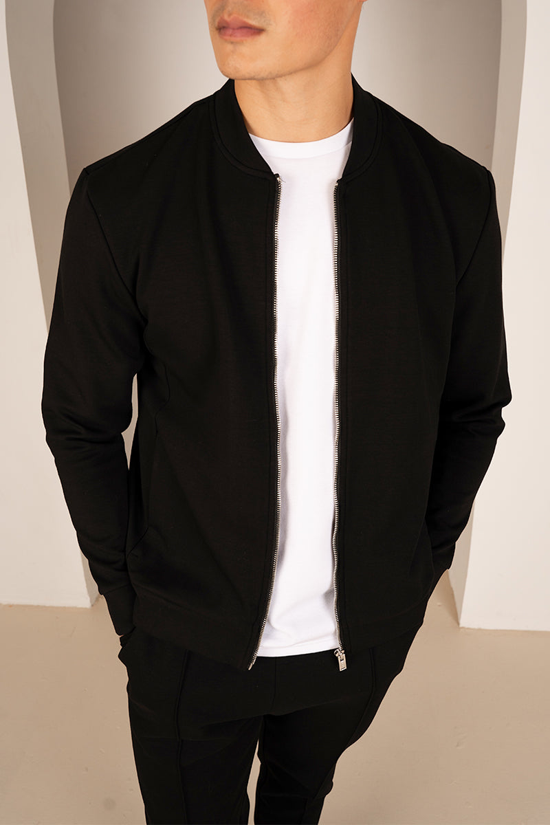 Soft Scuba Bomber Jacket - Black