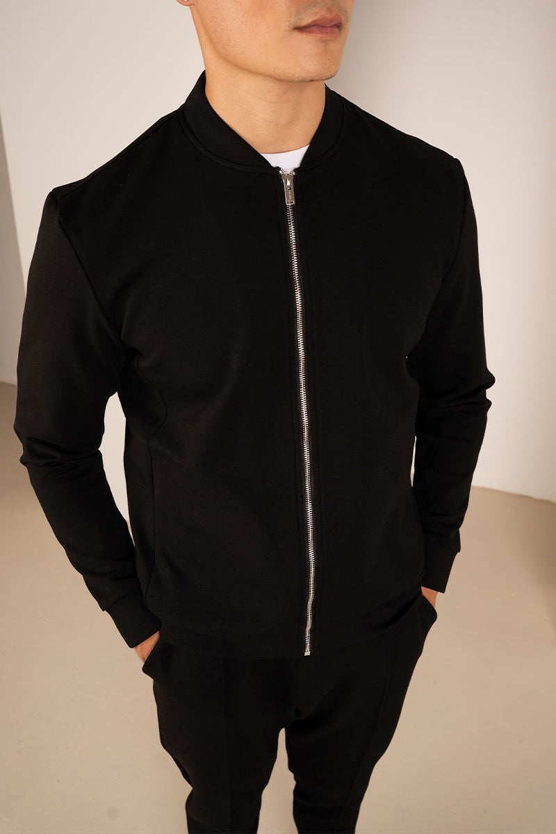 Soft Scuba Bomber Jacket - Black