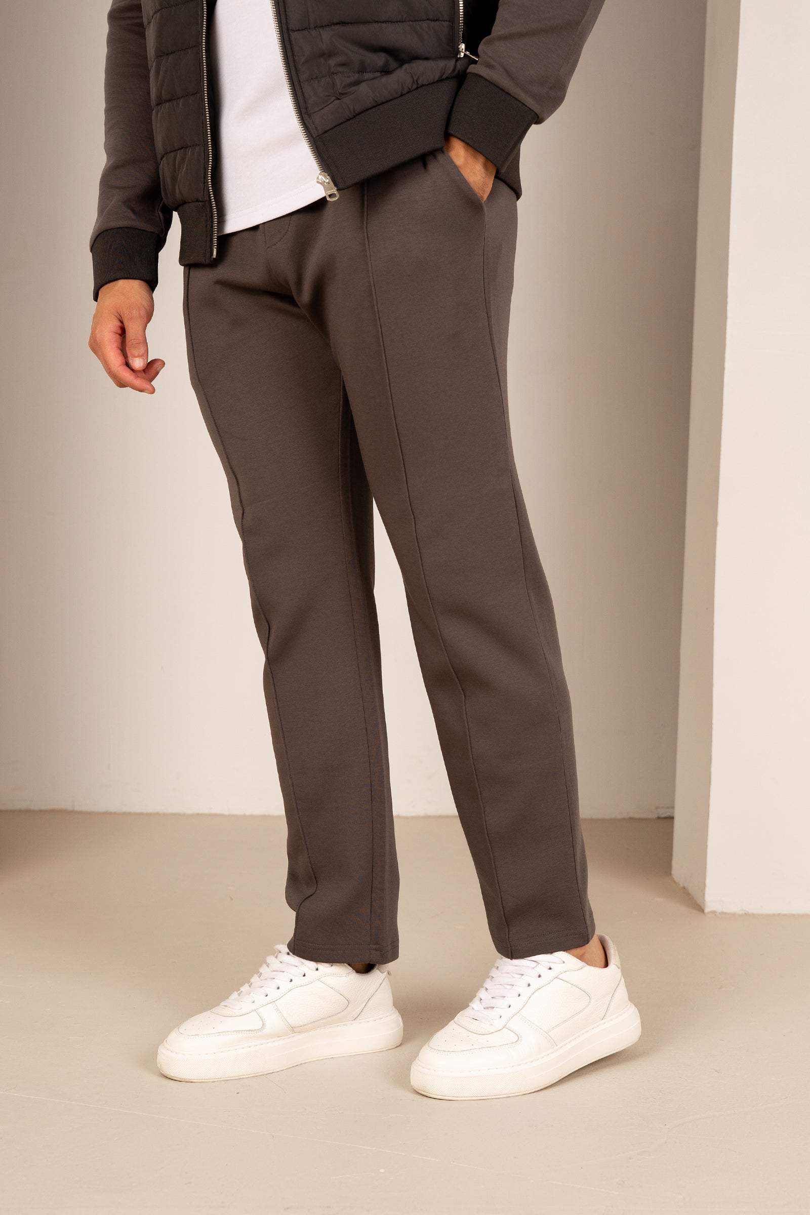 Pintuck Interlock Jogger - Charcoal