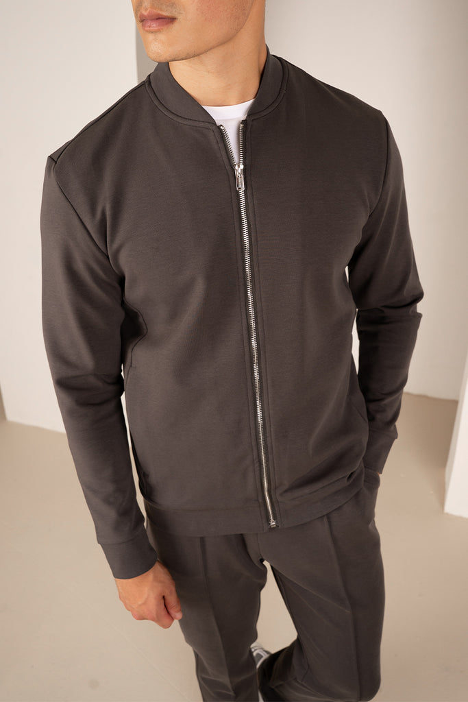 Soft Scuba Bomber Jacket - Charcoal