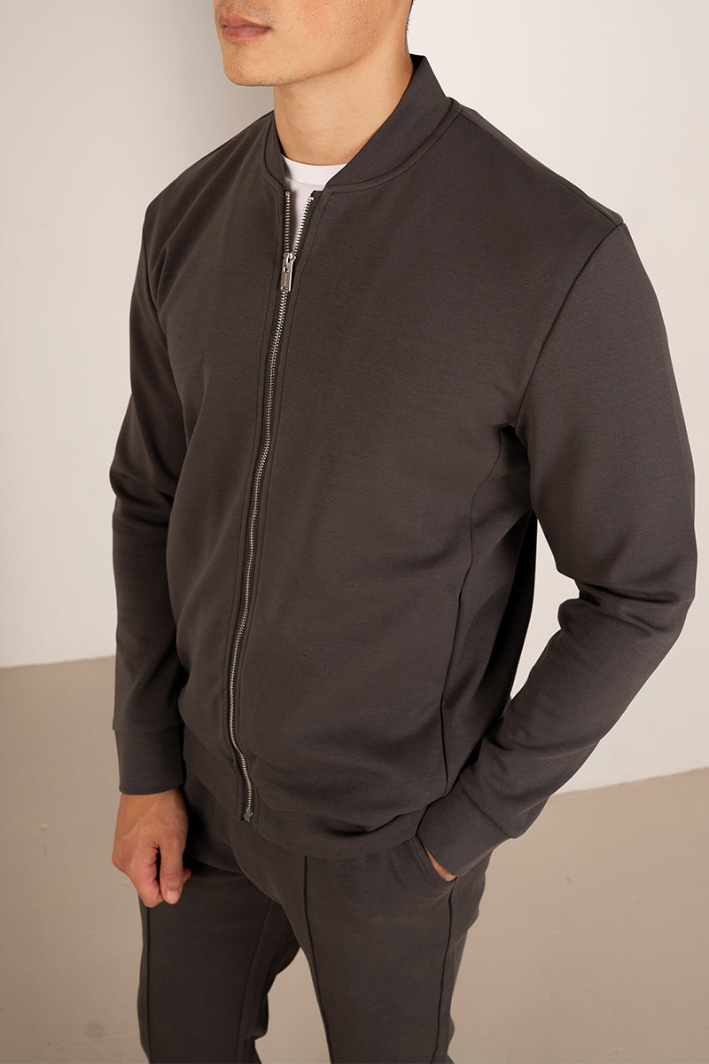 Soft Scuba Bomber Jacket - Charcoal