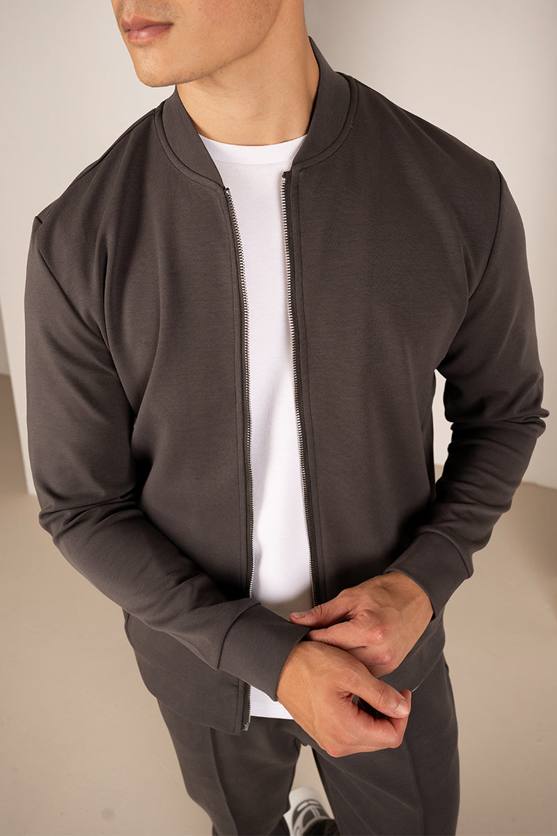 Soft Scuba Bomber Jacket - Charcoal