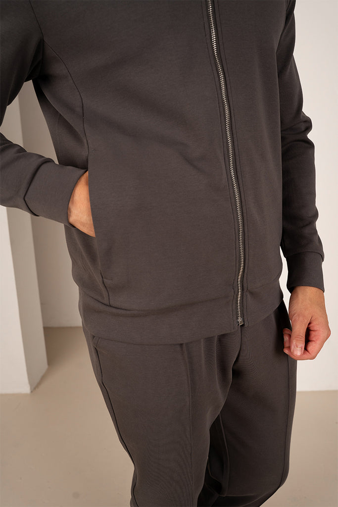 Soft Scuba Bomber Jacket - Charcoal