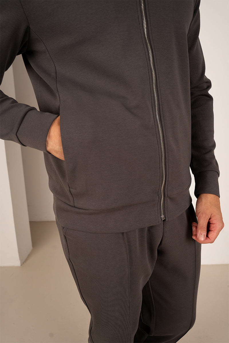 Soft Scuba Bomber Jacket - Charcoal