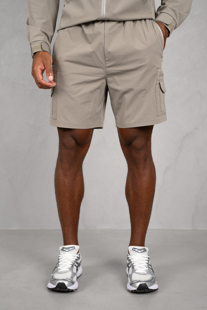 Brushed Tech Shorts - Taupe