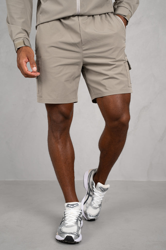 Brushed Tech Shorts - Taupe