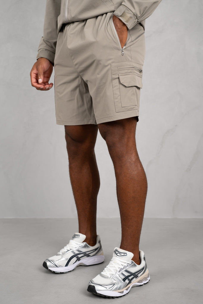 Brushed Tech Shorts - Taupe