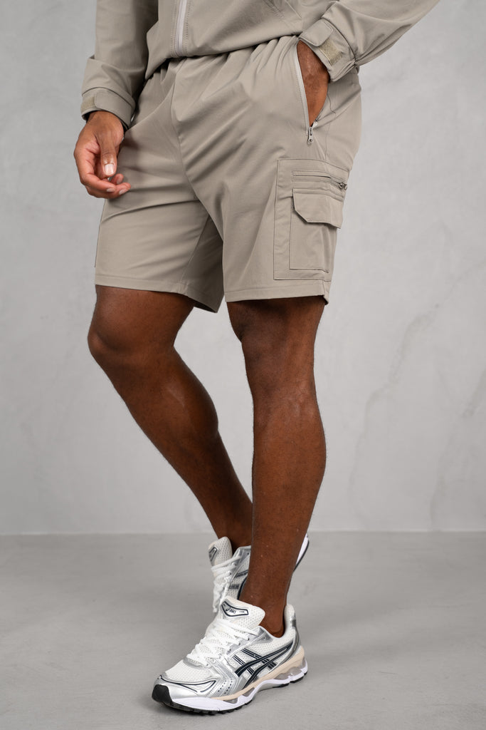 Brushed Tech Shorts - Taupe
