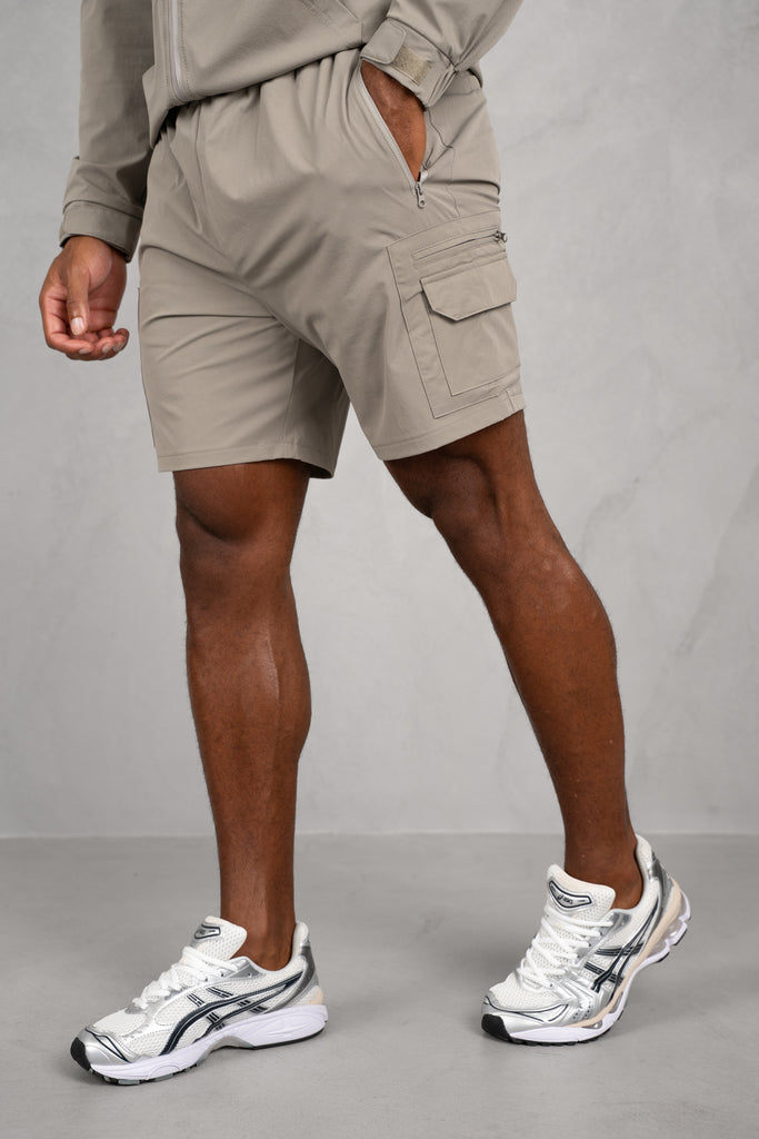 Brushed Tech Shorts - Taupe