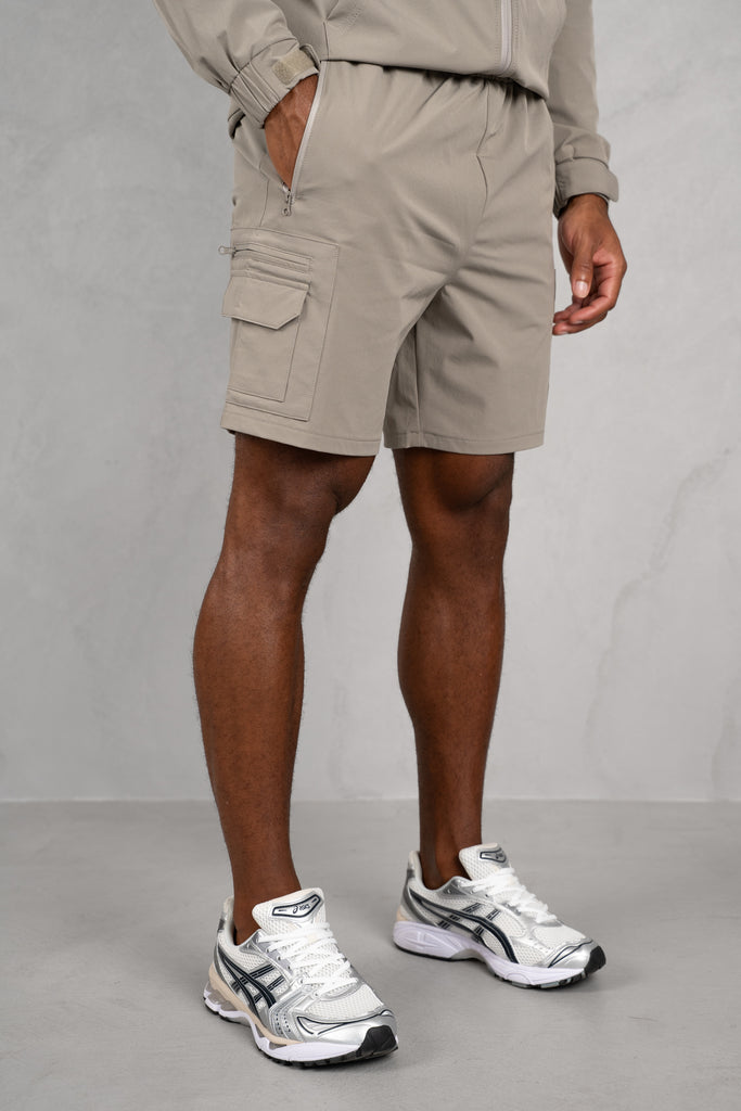 Brushed Tech Shorts - Taupe