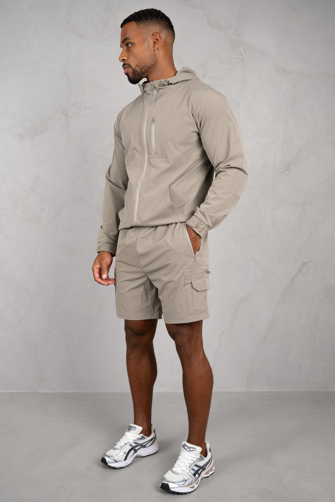 Brushed Tech Shorts - Taupe