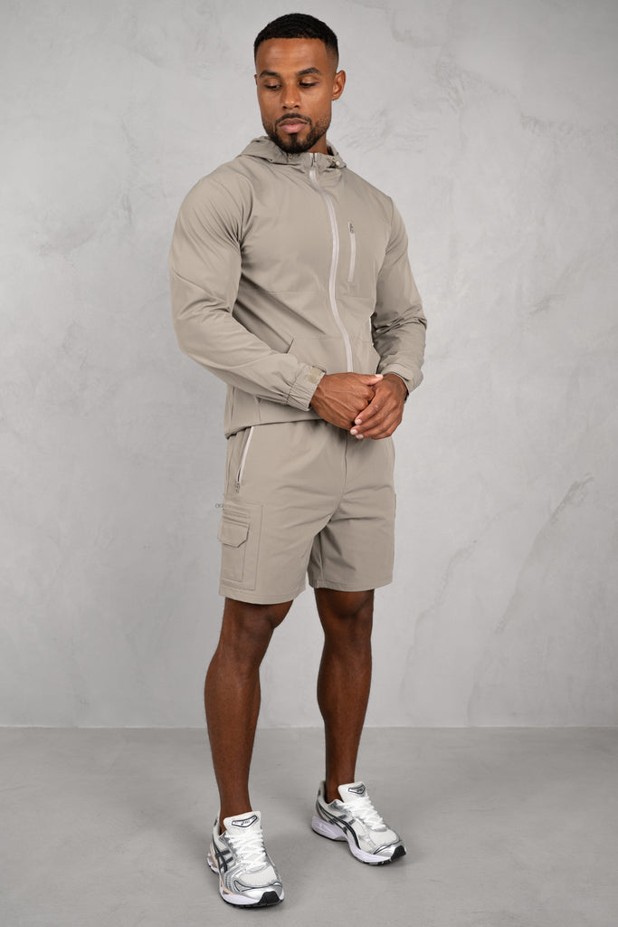 Brushed Tech Shorts - Taupe