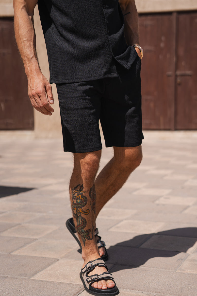 Seersucker Resort Short - Black