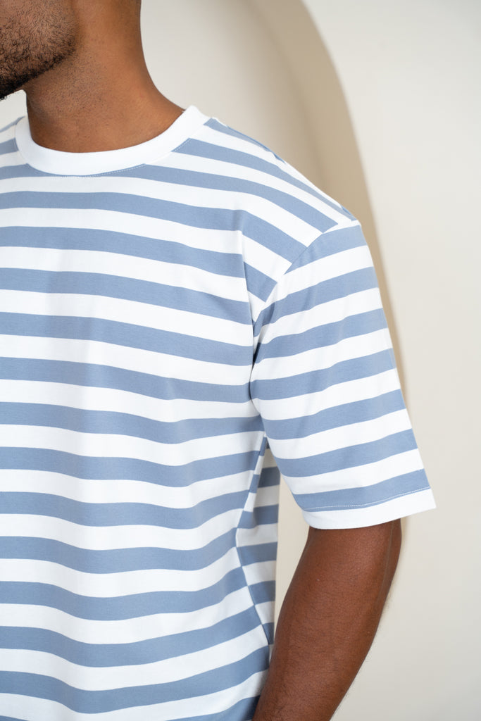 Relaxed Fit Stripe T-Shirt - Blue