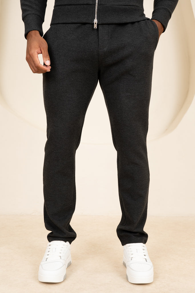 Scuba Marl Zip-Up Jogger - Black Marl