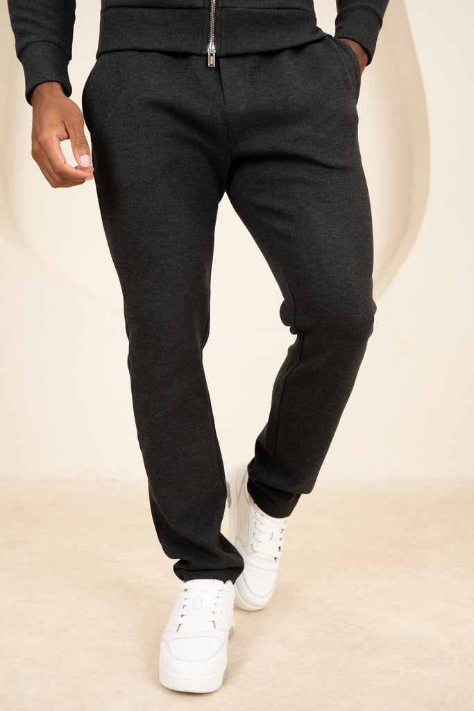 Scuba Marl Zip-Up Jogger - Black Marl