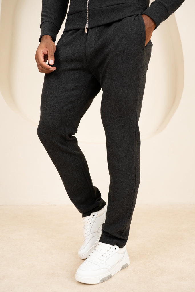 Scuba Marl Zip-Up Jogger - Black Marl