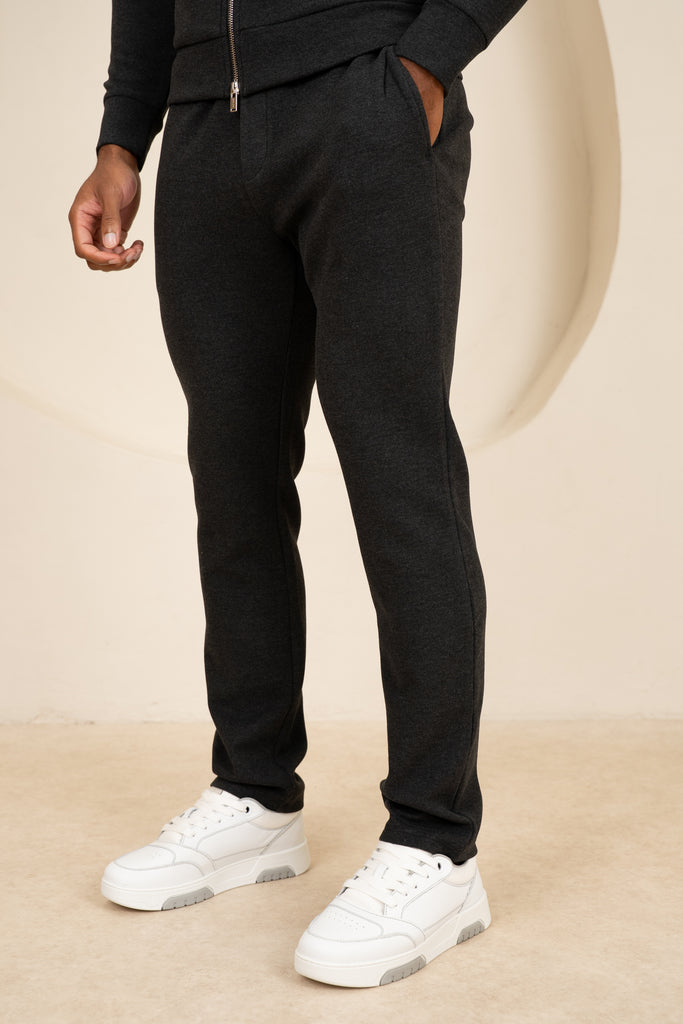 Scuba Marl Zip-Up Jogger - Black Marl