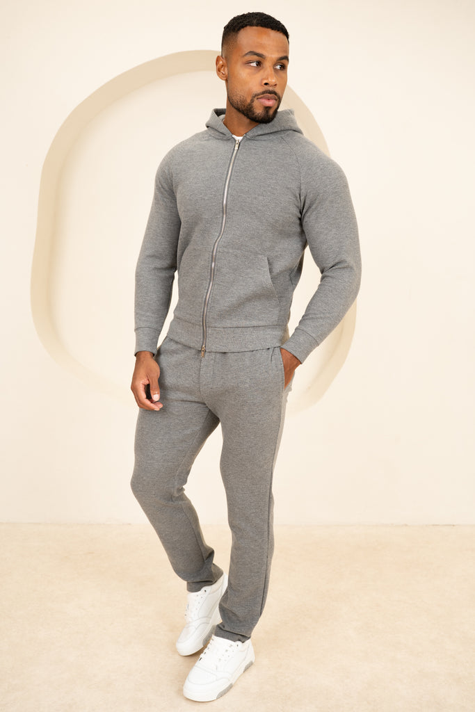 Scuba Marl Zip-Up Hoodie - Grey Marl