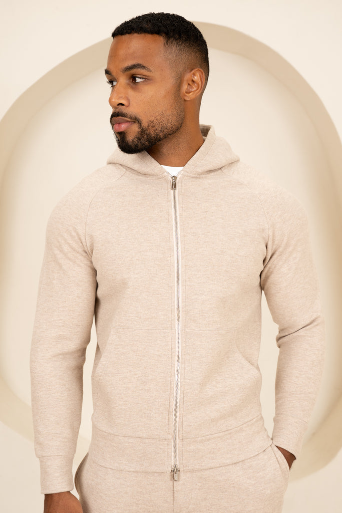 Scuba Marl Zip-Up Jogger - Stone Marl