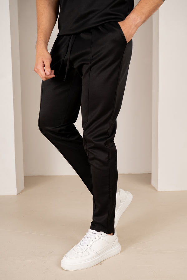 Premium Scuba Pintuck Joggers - Black