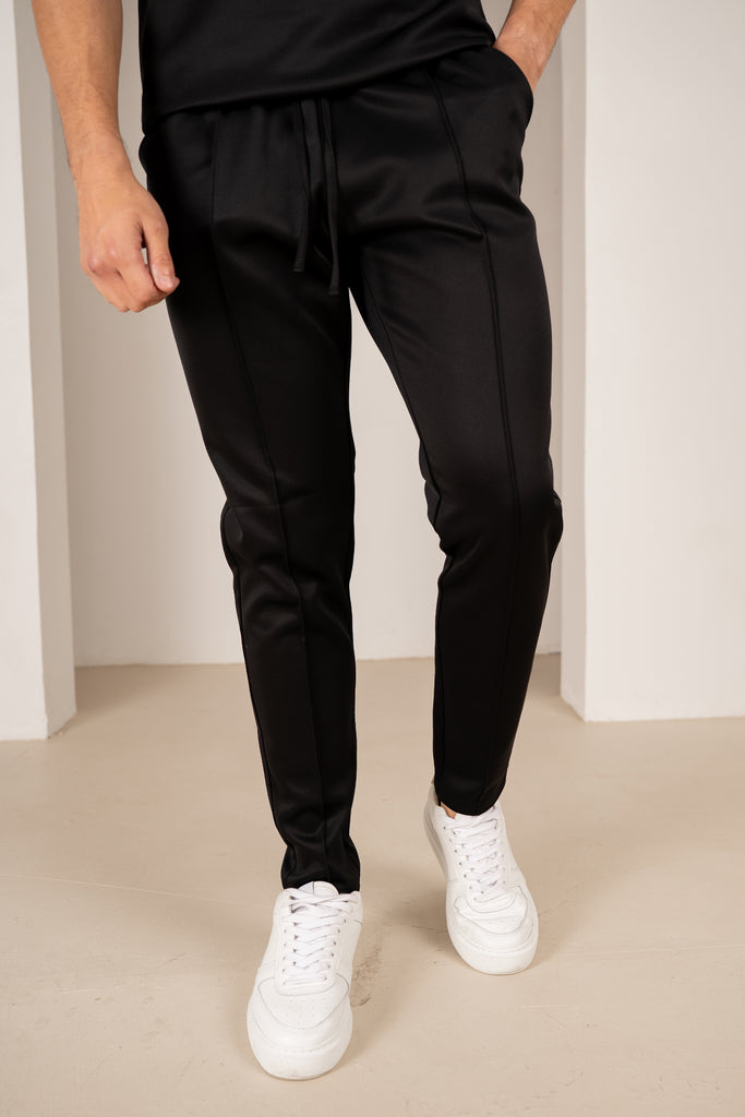 Premium Scuba Pintuck Joggers - Black