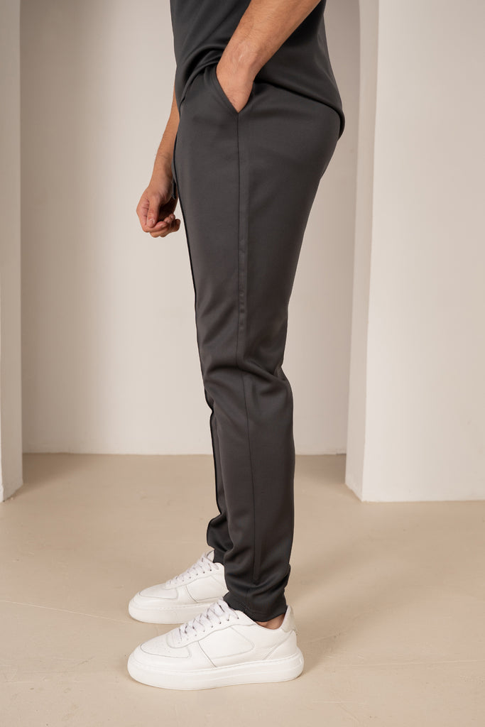 Premium Scuba Pintuck Joggers - Charcoal