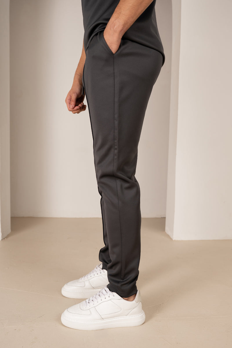 Premium Scuba Pintuck Joggers - Charcoal