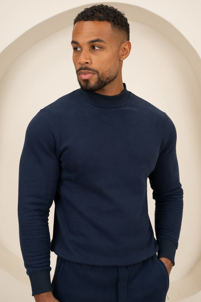 Signature Crew Neck Sweatshirt - Navy