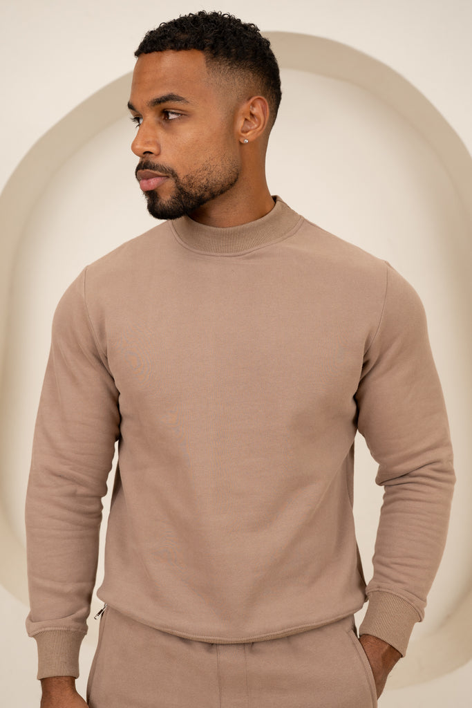 Signature Crew Neck Sweatshirt - Taupe