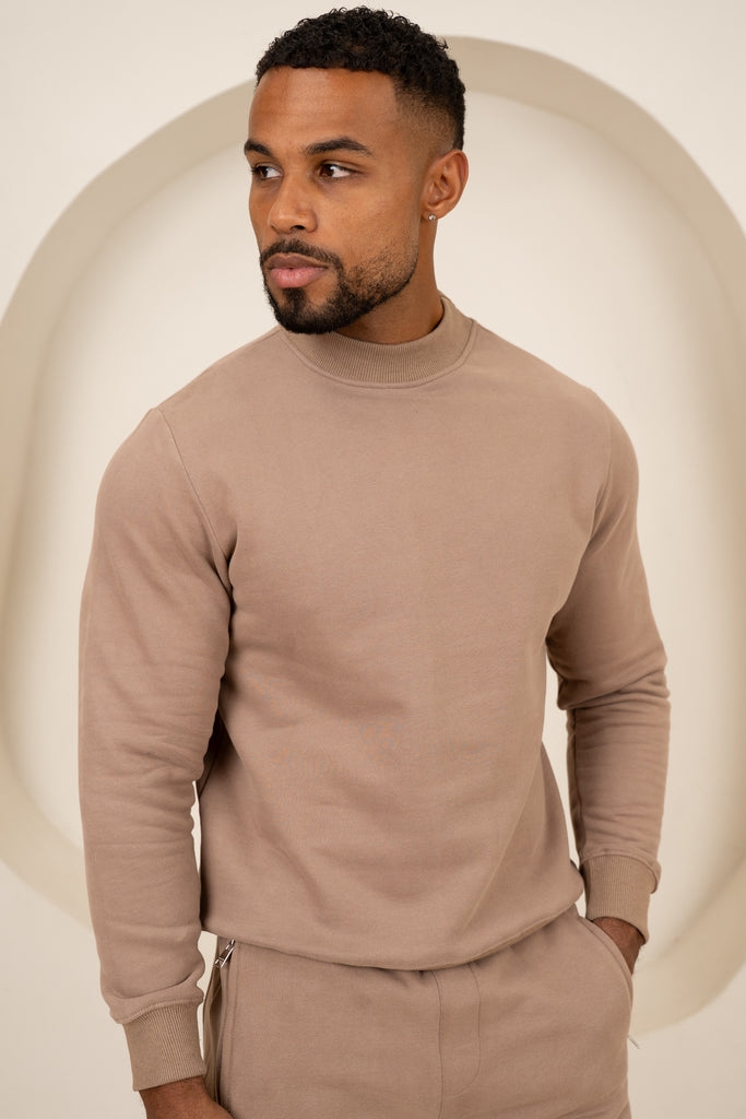 Signature Crew Neck Sweatshirt - Taupe