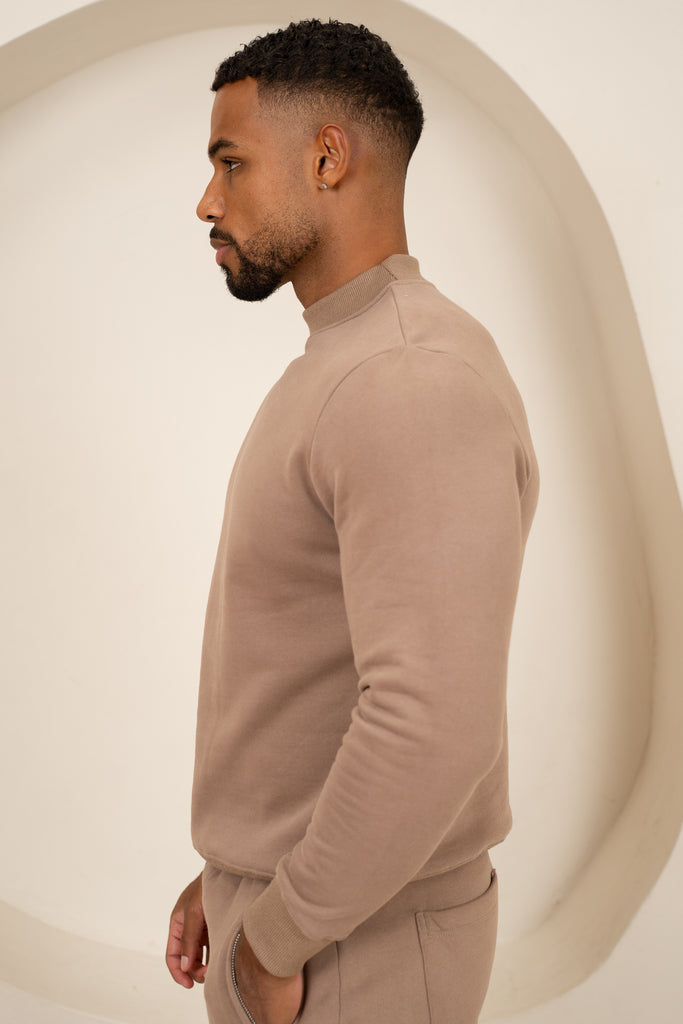 Signature Crew Neck Sweatshirt - Taupe