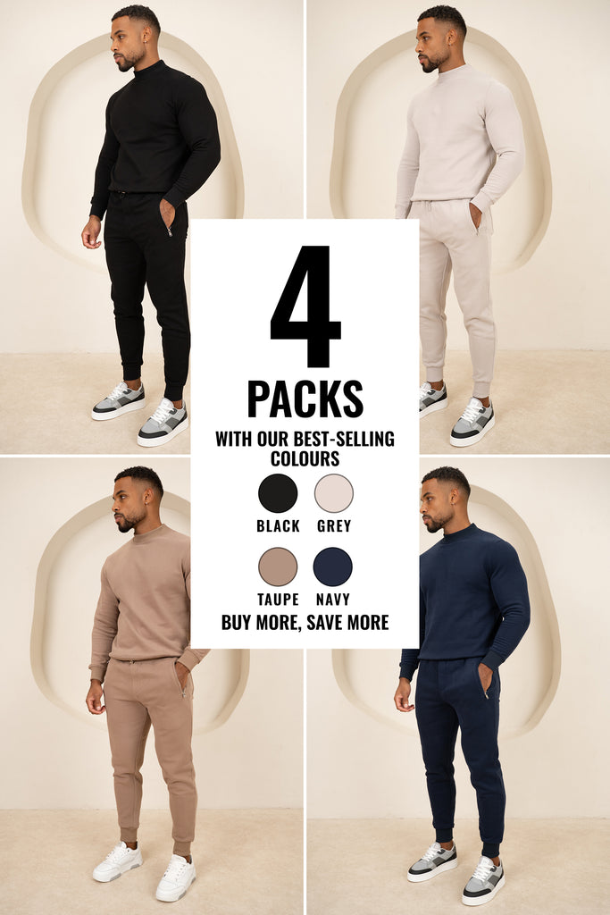 Signature Crew Neck Tracksuit - 4 Colours (Black, Grey, Taupe, Navy) - 4 Pack