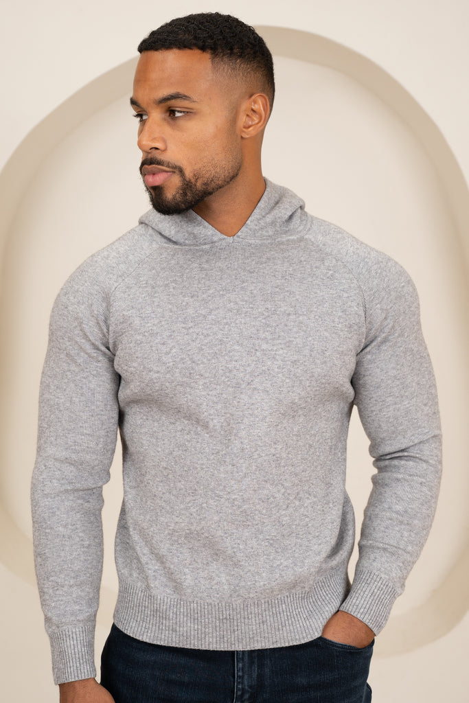 Slim Fit Knitted Hoodie - 4 Colours(Navy, Off White, Grey, Black) - 4 Pack