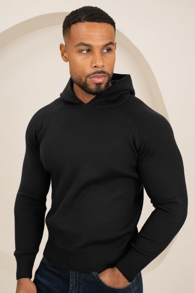 Slim Fit Knitted Hoodie - 4 Colours(Navy, Off White, Grey, Black) - 4 Pack
