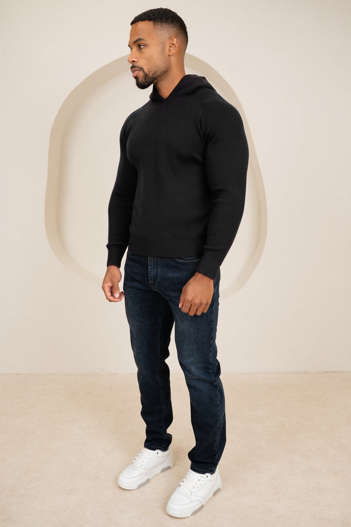 Slim Fit Knitted Hoodie - 4 Colours(Navy, Off White, Grey, Black) - 4 Pack
