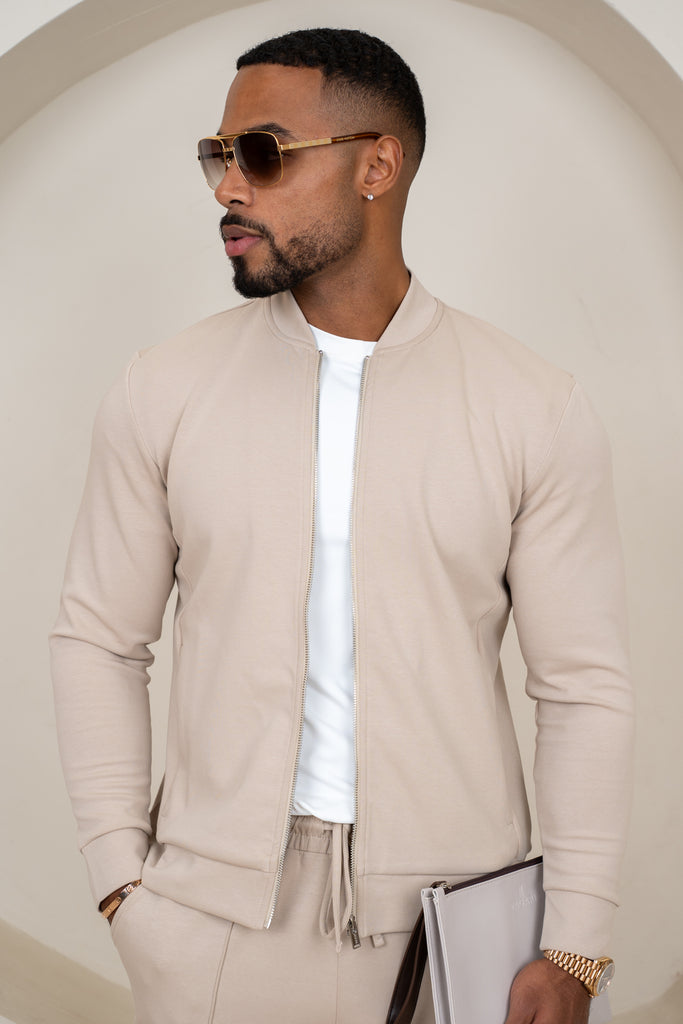 Soft Scuba Bomber Jacket - Stone