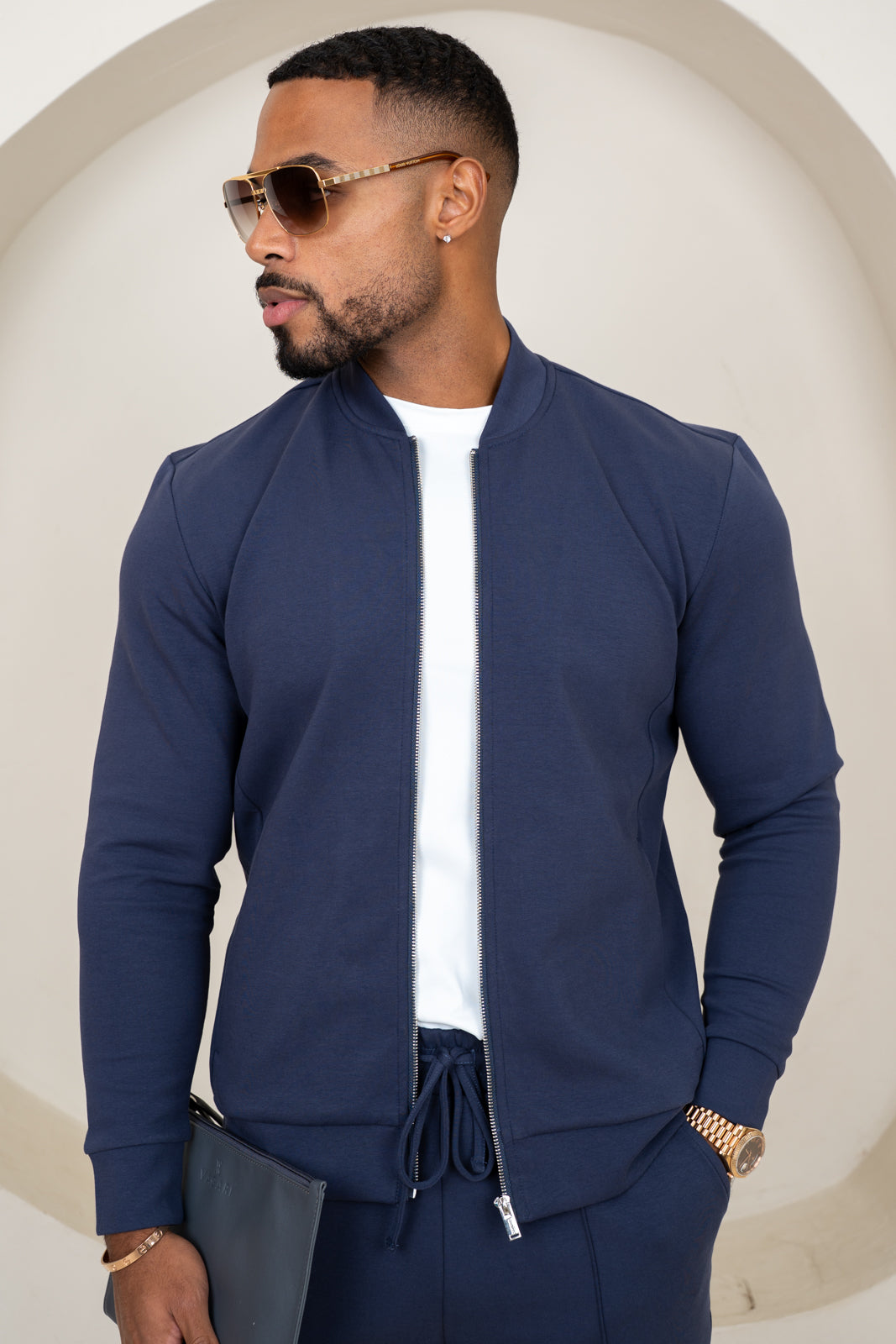 Soft Scuba Bomber Jacket - Navy
