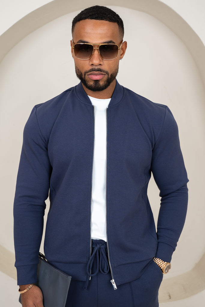 Soft Scuba Bomber Jacket - Navy