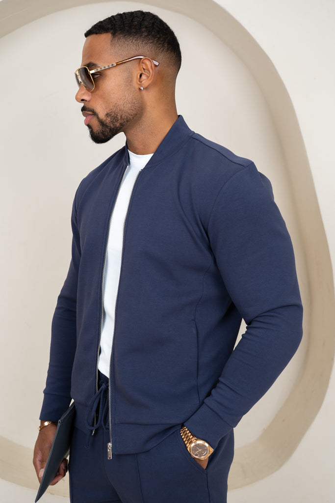 Soft Scuba Bomber Jacket - Navy