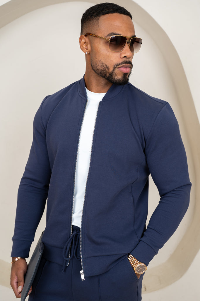 Soft Scuba Bomber Jacket - Navy
