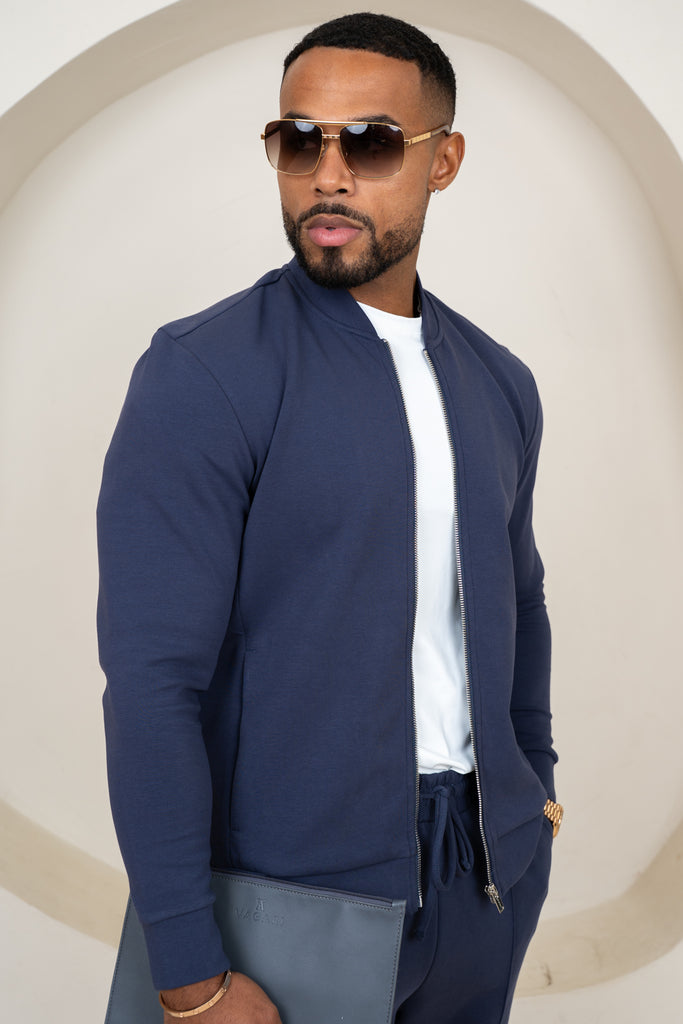 Soft Scuba Bomber Jacket - Navy