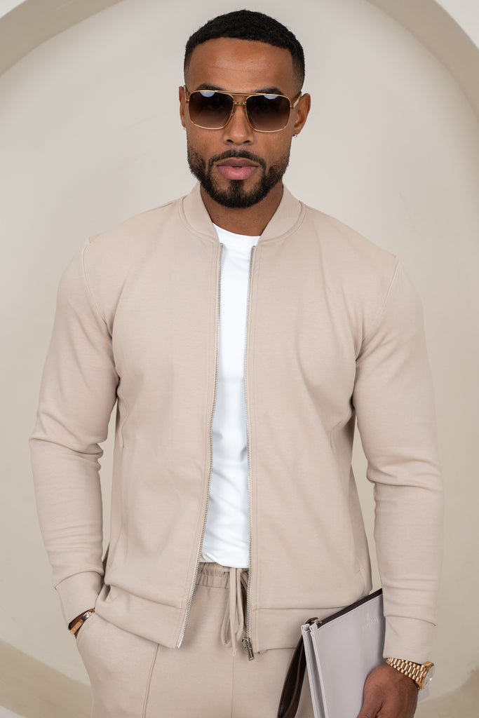 Soft Scuba Bomber Jacket - Stone
